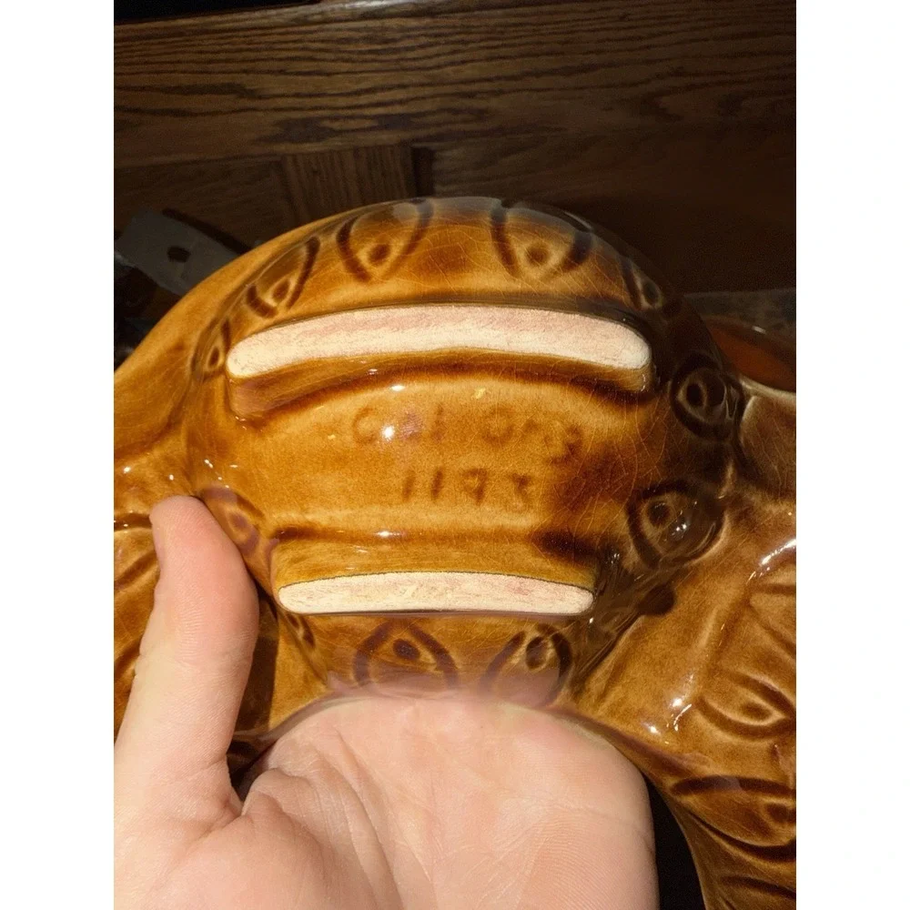 Vintage 1960's California Orig. Pottery Relish‎ Veggie Chip Dip 3 Sections #1192